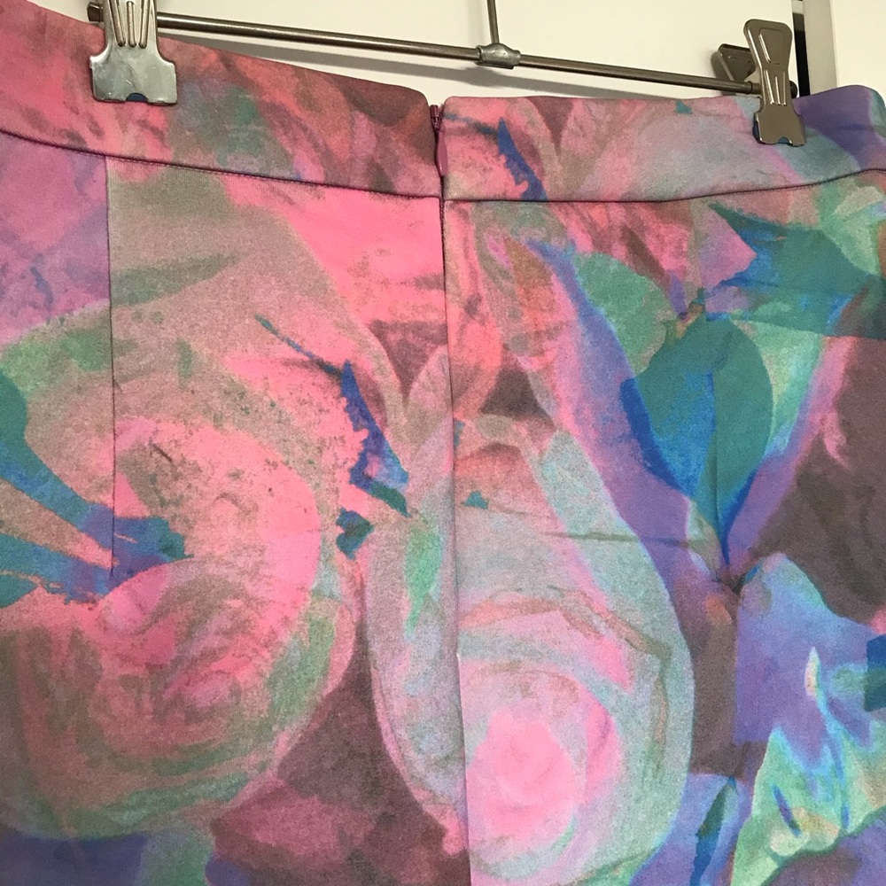 Portmans Size Medium 12 Floral Midi Skirt Rainbow - Picture 6 of 8